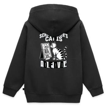 Schrödinger's Cat Dead And Alive - Kinder Premium Organic Zip Hoodie - Schwarz - Hinten - AI Model Kid Male (0cm)