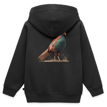 Faisans Faisan - Sweat Premium à capuche zippé enfant bio - noir - Dos - AI Model Kid Male (0cm)