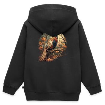 Faisans Faisan - Sweat Premium à capuche zippé enfant bio - noir - Dos - AI Model Kid Male (0cm)