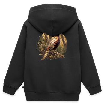 Faisans Faisan - Sweat Premium à capuche zippé enfant bio - noir - Dos - AI Model Kid Male (0cm)