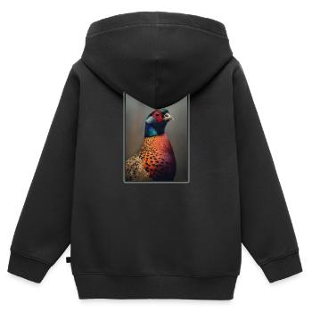 Faisans Faisan - Sweat Premium à capuche zippé enfant bio - noir - Dos - AI Model Kid Male (0cm)