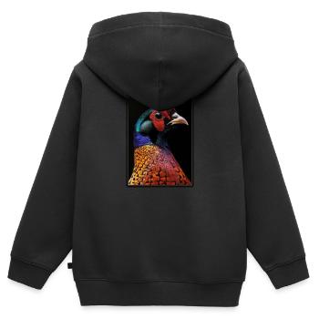 Faisans Faisan - Sweat Premium à capuche zippé enfant bio - noir - Dos - AI Model Kid Male (0cm)