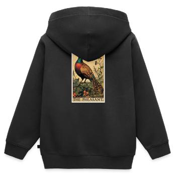 Faisans Faisan - Sweat Premium à capuche zippé enfant bio - noir - Dos - AI Model Kid Male (0cm)