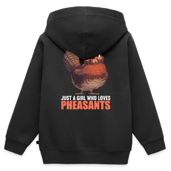 Faisans Faisan - Sweat Premium à capuche zippé enfant bio - noir - Dos - AI Model Kid Male (0cm)