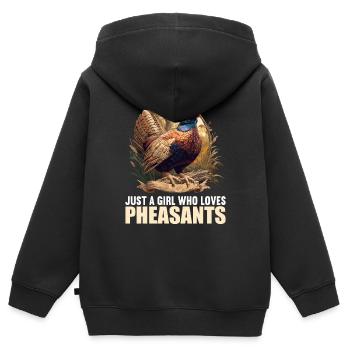 Faisans Faisan - Sweat Premium à capuche zippé enfant bio - noir - Dos - AI Model Kid Male (0cm)