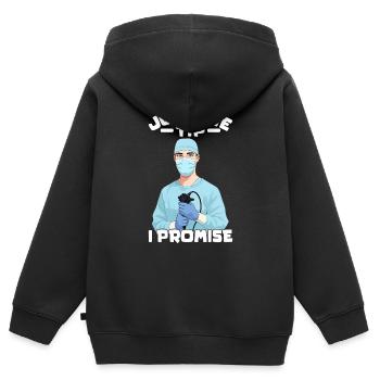 Nur der Tipp, den ich verspreche Lustige Endoskopie Gesundheitswesen - Kinder Premium Organic Zip Hoodie - Schwarz - Hinten - AI Model Kid Male (0cm)