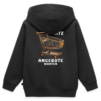 PANIER D’ACHAT MAKE WAY - Sweat Premium à capuche zippé enfant bio - noir - Dos - AI Model Kid Male (0cm)