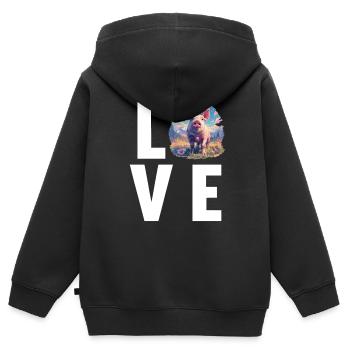 Cochon Cochon - Sweat Premium à capuche zippé enfant bio - noir - Dos - AI Model Kid Male (0cm)