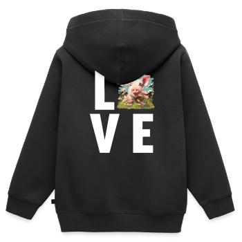 Cochon Cochon - Sweat Premium à capuche zippé enfant bio - noir - Dos - AI Model Kid Male (0cm)