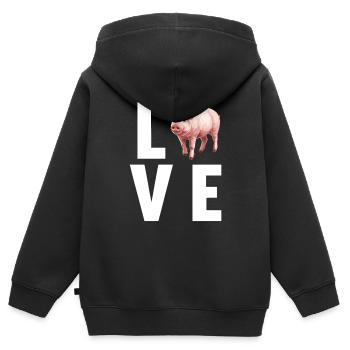 Cochon Cochon - Sweat Premium à capuche zippé enfant bio - noir - Dos - AI Model Kid Male (0cm)