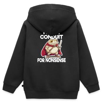 Ich Bin Ein Kanal Für Unsinn Frosch Illustration - Kinder Premium Organic Zip Hoodie - Schwarz - Hinten - AI Model Kid Male (0cm)