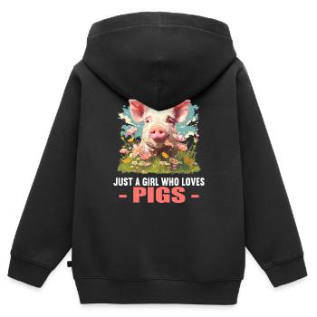 Cochon Cochon - Sweat Premium à capuche zippé enfant bio - noir - Dos - AI Model Kid Male (0cm)