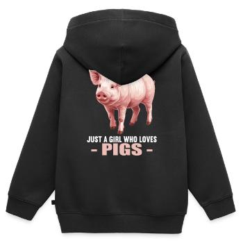 Cochon Cochon - Sweat Premium à capuche zippé enfant bio - noir - Dos - AI Model Kid Male (0cm)