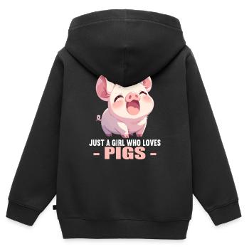 Cochon Cochon - Sweat Premium à capuche zippé enfant bio - noir - Dos - AI Model Kid Male (0cm)