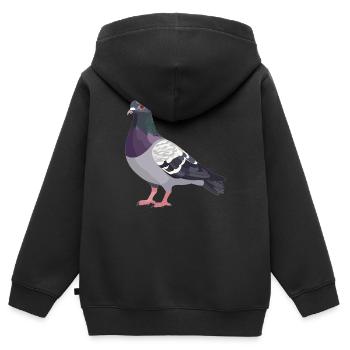 Tauben Taube - Kinder Premium Organic Zip Hoodie - Schwarz - Hinten - AI Model Kid Male (0cm)