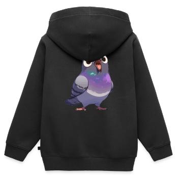 Tauben Taube - Kinder Premium Organic Zip Hoodie - Schwarz - Hinten - AI Model Kid Male (0cm)