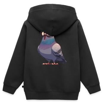 Tauben Taube - Kinder Premium Organic Zip Hoodie - Schwarz - Hinten - AI Model Kid Male (0cm)