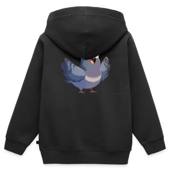Tauben Taube - Kinder Premium Organic Zip Hoodie - Schwarz - Hinten - AI Model Kid Male (0cm)