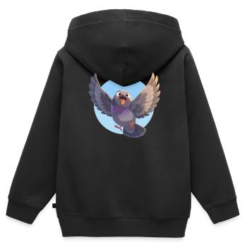 Tauben Taube - Kinder Premium Organic Zip Hoodie - Schwarz - Hinten - AI Model Kid Male (0cm)