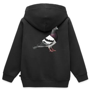 Tauben Taube - Kinder Premium Organic Zip Hoodie - Schwarz - Hinten - AI Model Kid Male (0cm)