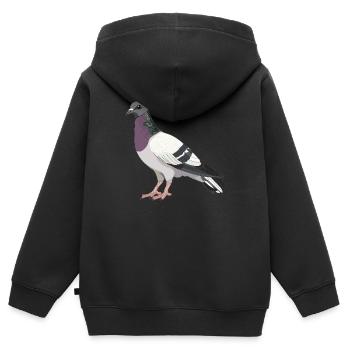 Tauben Taube - Kinder Premium Organic Zip Hoodie - Schwarz - Hinten - AI Model Kid Male (0cm)