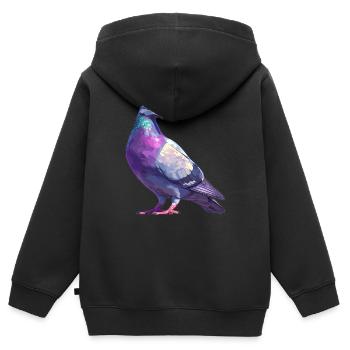 Tauben Taube - Kinder Premium Organic Zip Hoodie - Schwarz - Hinten - AI Model Kid Male (0cm)