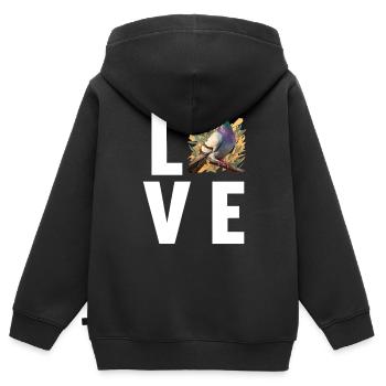Tauben Taube - Kinder Premium Organic Zip Hoodie - Schwarz - Hinten - AI Model Kid Male (0cm)