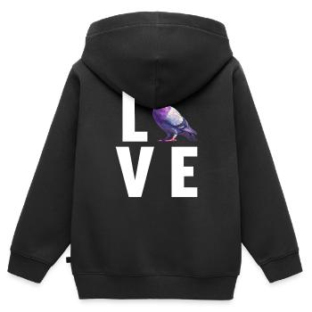 Tauben Taube - Kinder Premium Organic Zip Hoodie - Schwarz - Hinten - AI Model Kid Male (0cm)