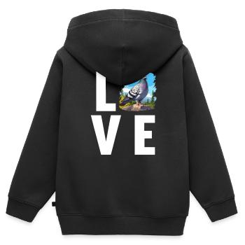 Tauben Taube - Kinder Premium Organic Zip Hoodie - Schwarz - Hinten - AI Model Kid Male (0cm)