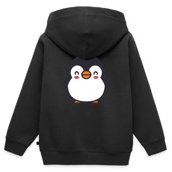 Pinguin - Kinder Premium Organic Zip Hoodie - Schwarz - Hinten - AI Model Kid Male (0cm)