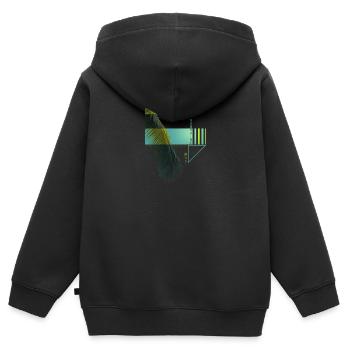 Paradis Soleil Sérénité Palmier - Sweat Premium à capuche zippé enfant bio - noir - Dos - AI Model Kid Male (0cm)