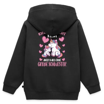 I may be small, but soon I'll be Big Sister - Kids Premium Organic Zip-up Hoodie - black - Back - AI Model Kid Male (0cm)
