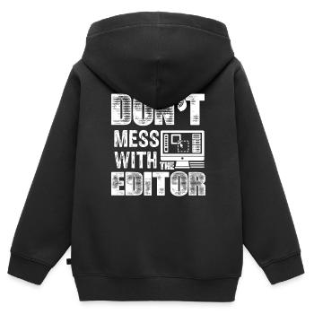 Editor Don't Mess With The Editor - Kids Premium Organic Zip-up Hoodie - black - Back - AI Model Kid Male (0cm)