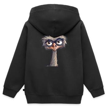 Bouquet grognant - Sweat Premium à capuche zippé enfant bio - noir - Dos - AI Model Kid Male (0cm)
