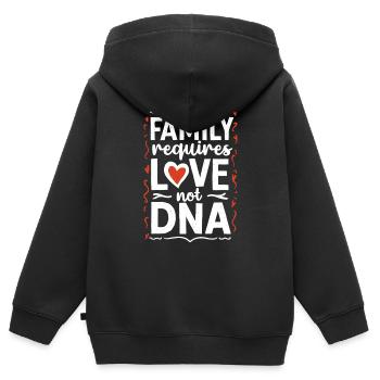 Family Requires Love Not DNA Adoption Foster - Kids Premium Organic Zip-up Hoodie - black - Back - AI Model Kid Male (0cm)