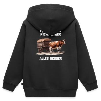 NOT EVERYTHING WAS ALWAYS BETTER IN THE PAST - Kids Premium Organic Zip-up Hoodie - black - Back - AI Model Kid Male (0cm)