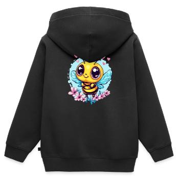 Liebevolle Honigbiene - Kinder Premium Organic Zip Hoodie - Schwarz - Hinten - AI Model Kid Male (0cm)