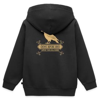 Crows Before Bros Support Your Local Murder - Kinder Premium Organic Zip Hoodie - Schwarz - Hinten - AI Model Kid Male (0cm)