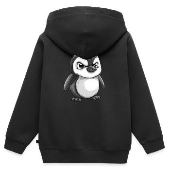 Grummeliger Pinguin - Kinder Premium Organic Zip Hoodie - Schwarz - Hinten - AI Model Kid Male (0cm)