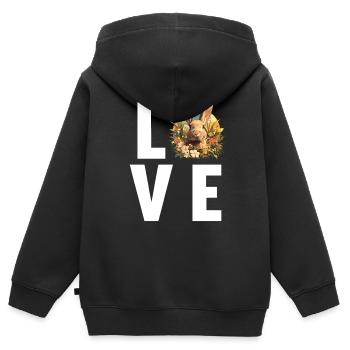Hasen Hase - Kinder Premium Organic Zip Hoodie - Schwarz - Hinten - AI Model Kid Male (0cm)