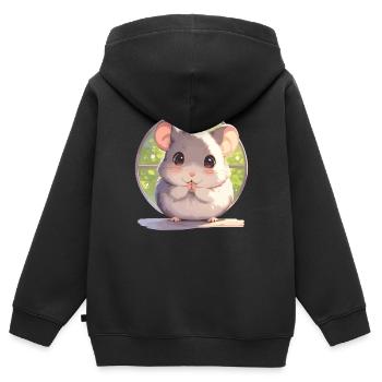 Rat Rat - Sweat Premium à capuche zippé enfant bio - noir - Dos - AI Model Kid Male (0cm)