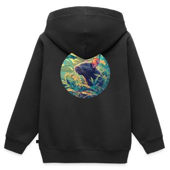 Rat Rat - Sweat Premium à capuche zippé enfant bio - noir - Dos - AI Model Kid Male (0cm)