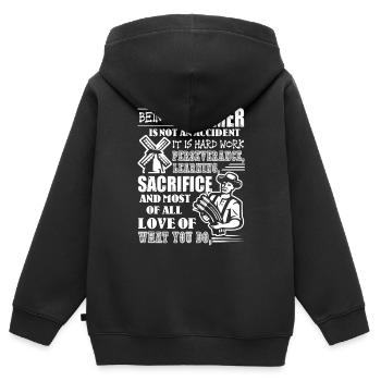 Farmer Being A Farmer Is Not An Accident - Kids Premium Organic Zip-up Hoodie - black - Back - AI Model Kid Male (0cm)
