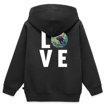 Rat Rat - Sweat Premium à capuche zippé enfant bio - noir - Dos - AI Model Kid Male (0cm)