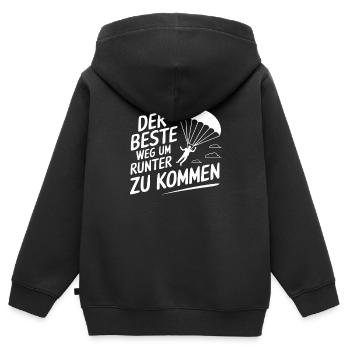 Der Beste Weg Um Runter Zu Kommen - Kinder Premium Organic Zip Hoodie - Schwarz - Hinten - AI Model Kid Male (0cm)
