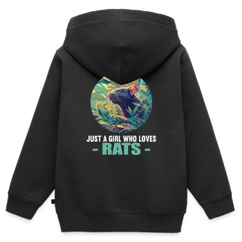Rat Rat - Sweat Premium à capuche zippé enfant bio - noir - Dos - AI Model Kid Male (0cm)