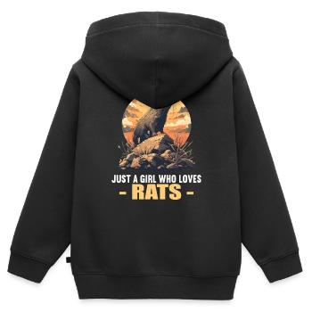Rat Rat - Sweat Premium à capuche zippé enfant bio - noir - Dos - AI Model Kid Male (0cm)