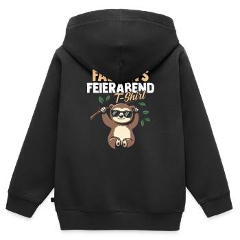 Faultier Fabian - Kinder Premium Organic Zip Hoodie - Schwarz - Hinten - AI Model Kid Male (0cm)