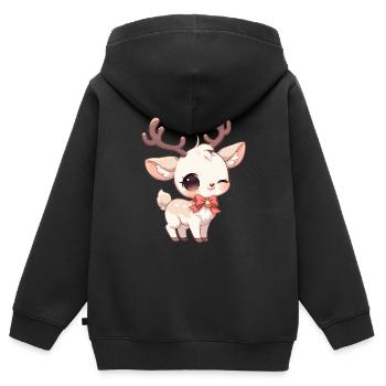 Renne Renne - Sweat Premium à capuche zippé enfant bio - noir - Dos - AI Model Kid Male (0cm)