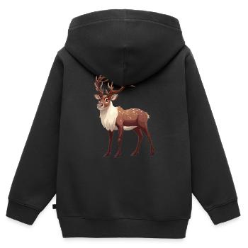 Renne Renne - Sweat Premium à capuche zippé enfant bio - noir - Dos - AI Model Kid Male (0cm)